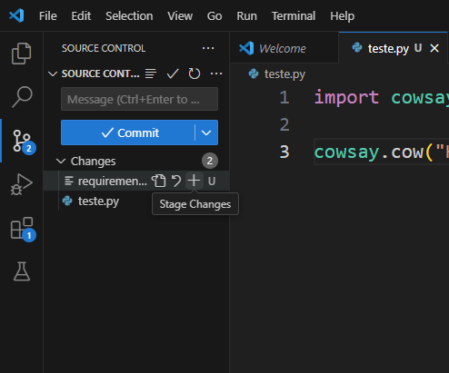 Adicionando arquivos
