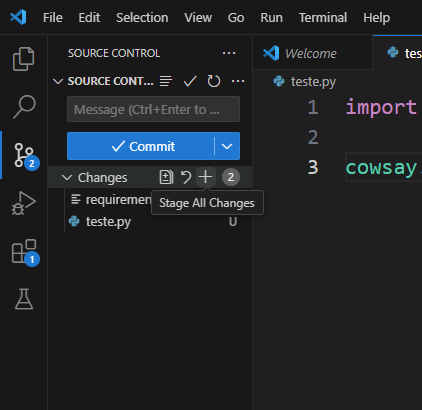 Adicionando arquivos